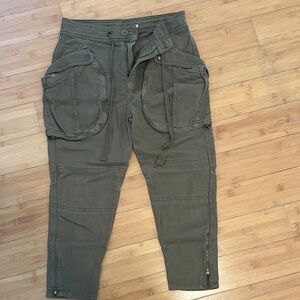Free People Olive Cropped Pants